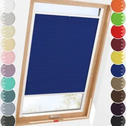 Schuette® Dachfenster Plissee nach Maß • Thermo Kollektion: Wave Waltz (Blau) • Profilfarbe: Weiß