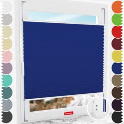 Schuette® Plissee mit Bohren nach Maß • Suprafix "Double 2in1" Schraub- & Klemmhalter • Premium Kollektion: Deep Lagoon (Blau) • Profilfarbe: Silber