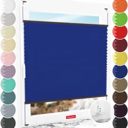 Schuette® Plissee mit Bohren nach Maß • Suprafix "Double 2in1" Schraub- & Klemmhalter • Thermo Kollektion: Gray-zy in Love (Pastellgrau) • Profilfarbe: Walnuss
