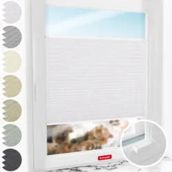 Schuette Plissee Rollo mit Bohren nach Maß am Fenster