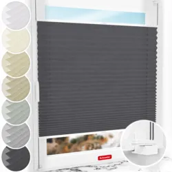 Schuette Plissee Rollo ohne Bohren nach Maß am Fenster