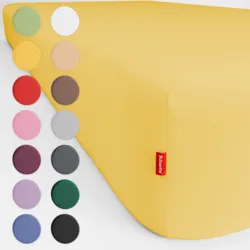 Schuette® Spannbettlaken • 140 x 200 • Wow! Kollektion: Hello Yellow (Gelb) • 100% Superfluff Baumwolle, Blickdicht, Faltenfrei • mit Rundumgummi • Matratzenhöhe bis 20 cm