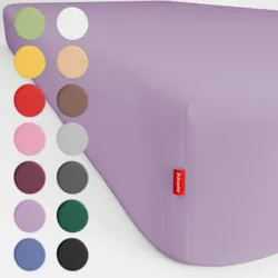 Schuette® Spannbettlaken • 140 x 200 • Wow! Kollektion: Violette (Hellviolett) • 100% Superfluff Baumwolle, Blickdicht, Faltenfrei • mit Rundumgummi • Matratzenhöhe bis 20 cm