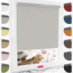 Schuette® Verdunkelungsrollo ohne Bohren & mit Bohren 2in1 nach Maß ● Kollektion Thermo Blackout: Foggy Morning (Grau) ● Profilfarbe: Weiß