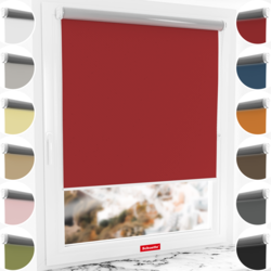 Schuette® Verdunkelungsrollo ohne Bohren & mit Bohren 2in1 nach Maß ● Kollektion Thermo Blackout: Candy Cherry (Rot) ● Profilfarbe: Weiß