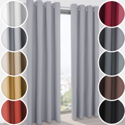 Schuette® Verdunkelungs-Vorhang Gardine mit Ösen nach Maß ● Century Black Kollektion: Fine Platinium (Silber) ● 1 Stück ● Knitterfrei Pflegeleicht Thermo Blickdicht & stark Abdunkelnd