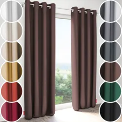 Schuette® Verdunkelungs-Vorhang Gardine mit Ösen nach Maß ● Century Black Kollektion: Deep Walnut (Braun) ● 1 Stück ● Knitterfrei Pflegeleicht Thermo Blickdicht & stark Abdunkelnd