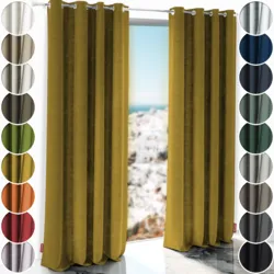 Schuette® Verdunkelungs-Vorhang Gardine mit Ösen nach Maß ● Millenium Velvet Kollektion: Butterscotch (Gelb) ● 1 Stück ● Knitterfrei Pflegeleicht Thermo Blickdicht & stark Abdunkelnd