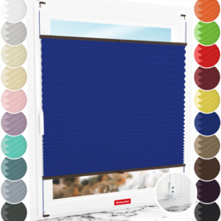 Schuette® Plissee mit Bohren nach Maß • Suprafix "Double 2in1" Schraub- & Klemmhalter • Thermo Kollektion: Gray-zy in Love (Pastellgrau) • Profilfarbe: Walnuss