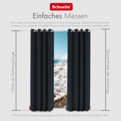 Schuette® Verdunkelungs-Vorhang Gardine mit Ösen ● Millenium Velvet Kollektion: Anchor (Blau) ● 1 Stück ● Knitterfrei Pflegeleicht Thermo Blickdicht & stark Abdunkelnd