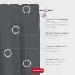 Schuette® Verdunkelungs-Vorhang Gardine mit Tunnelband nach Maß ● Century Black Kollektion: Shadow Touch (Grau) ● 1 Stück ● Knitterfrei Pflegeleicht Thermo Blickdicht & stark Abdunkelnd