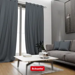 Schuette® Verdunkelungs-Vorhang Gardine mit Tunnelband nach Maß ● Century Black Kollektion: Shadow Touch (Grau) ● 1 Stück ● Knitterfrei Pflegeleicht Thermo Blickdicht & stark Abdunkelnd