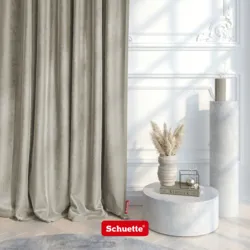 Schuette® Verdunkelungs-Vorhang Gardine mit Ösen nach Maß ● Millenium Velvet Kollektion: Polar Bear (Weiß-Grau-Beige) ● 1 Stück ● Knitterfrei Pflegeleicht Thermo Blickdicht & stark Abdunkelnd