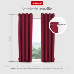 Schuette® Verdunkelungs-Vorhang Gardine mit Ösen nach Maß ● Century Black Kollektion: Fire Dance (Rot) ● 1 Stück ● Knitterfrei Pflegeleicht Thermo Blickdicht & stark Abdunkelnd