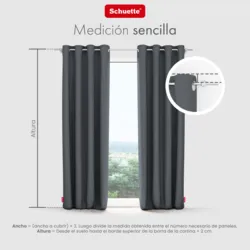 Schuette® Verdunkelungs-Vorhang Gardine mit Ösen nach Maß ● Century Black Kollektion: Shadow Touch (Grau) ● 1 Stück ● Knitterfrei Pflegeleicht Thermo Blickdicht & stark Abdunkelnd