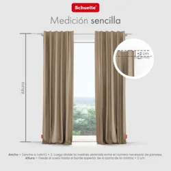 Schuette® Verdunkelungs-Vorhang Gardine mit Tunnelband nach Maß ● Century Black Kollektion: Safari Trail (Beige) ● 1 Stück ● Knitterfrei Pflegeleicht Thermo Blickdicht & stark Abdunkelnd