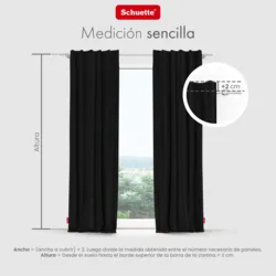 Schuette® Verdunkelungs-Vorhang Gardine mit Tunnelband nach Maß ● Millenium Velvet Kollektion: Black Swan (Schwarz) ● 1 Stück ● Knitterfrei Pflegeleicht Thermo Blickdicht & stark Abdunkelnd