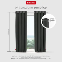 Schuette® Verdunkelungs-Vorhang Gardine mit Ösen nach Maß ● Millenium Velvet Kollektion: Dark Shadow (Grau) ● 1 Stück ● Knitterfrei Pflegeleicht Thermo Blickdicht & stark Abdunkelnd