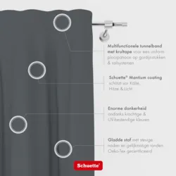 Schuette® Verdunkelungs-Vorhang Gardine mit Tunnelband nach Maß ● Century Black Kollektion: Shadow Touch (Grau) ● 1 Stück ● Knitterfrei Pflegeleicht Thermo Blickdicht & stark Abdunkelnd