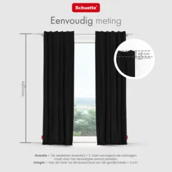 Schuette® Verdunkelungs-Vorhang Gardine mit Tunnelband nach Maß ● Millenium Velvet Kollektion: Black Swan (Schwarz) ● 1 Stück ● Knitterfrei Pflegeleicht Thermo Blickdicht & stark Abdunkelnd