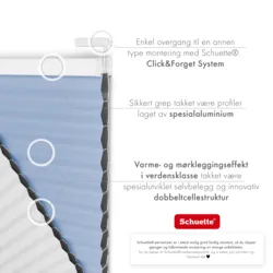 Schuette® Wabenplissee ohne Bohren nach Maß • Suprafix Klemmhalter “Incognito X" • Honey Kollektion: Ocean Drive (Hellblau) • Profilfarbe: Anthrazit