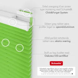 Schuette® Dachfenster Plissee nach Maß • Thermo Kollektion: Leaf Joy (Grün) • Profilfarbe: Weiß