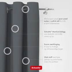 Schuette® Verdunkelungs-Vorhang Gardine mit Tunnelband nach Maß ● Century Black Kollektion: Shadow Touch (Grau) ● 1 Stück ● Knitterfrei Pflegeleicht Thermo Blickdicht & stark Abdunkelnd