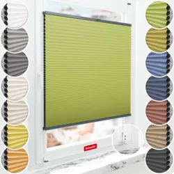 Schuette® Wabenplissee mit Bohren nach Maß • Suprafix "Double 2in1" Schraub- & Klemmhalter • Honey Kollektion: Green Tea (Grün) • Profilfarbe: Anthrazit