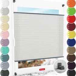 Schuette® Plissee ohne Bohren nach Maß • Suprafix Klemmhalter "X" • Premium Kollektion: A Way Home (Silber) • Profilfarbe: Anthrazit