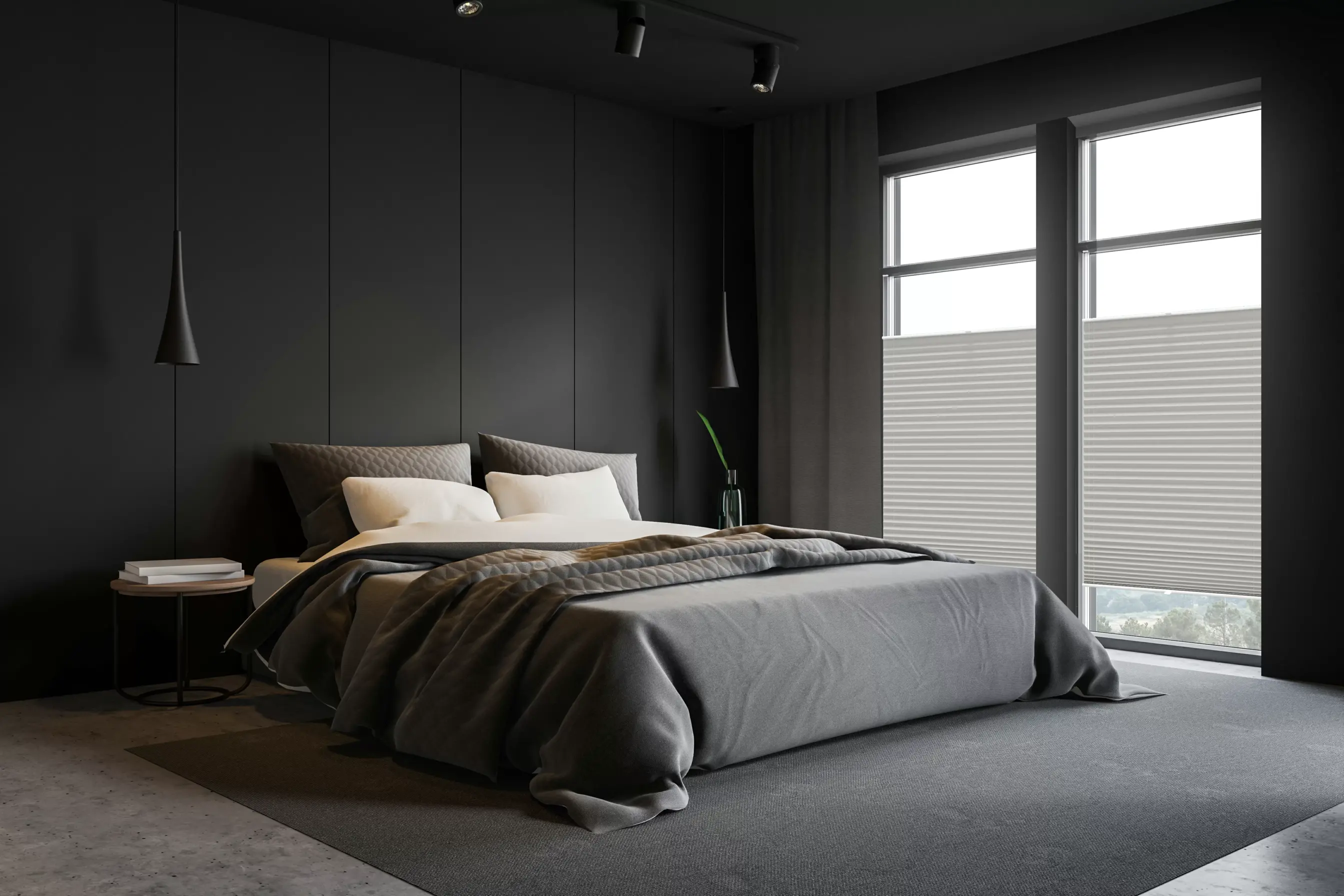 plissee lichtundurchlässig schlafzimmer