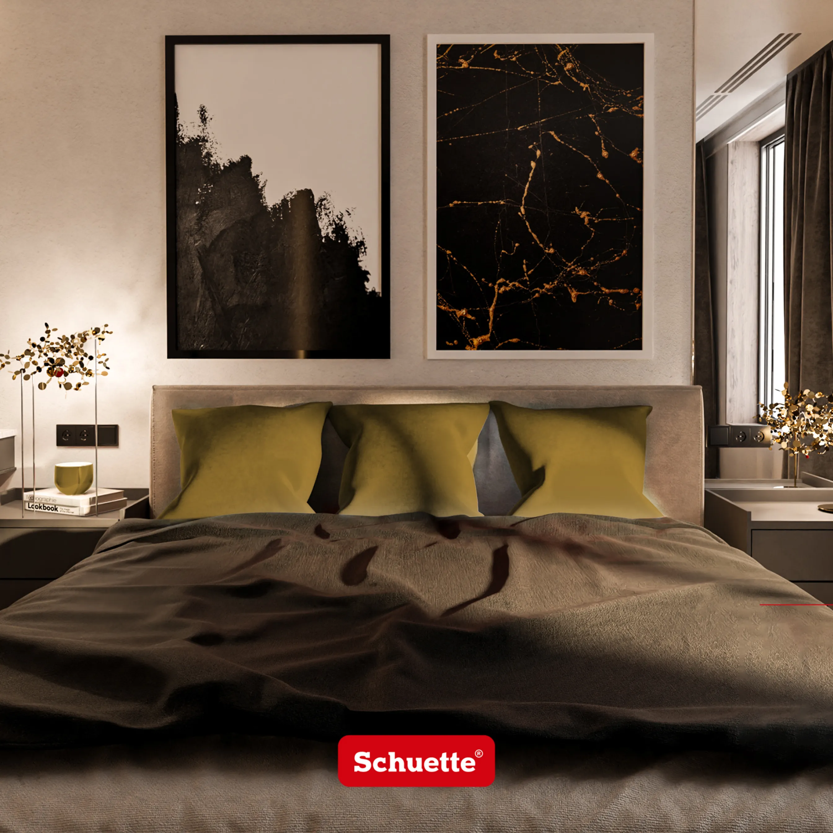 Schuette® Dekorativer Kissenbezug aus Samt mit verdecktem Reißverschluss • Millenium Velvet Kollektion: Butterscotch (Yellow) • 1 Stück • Knitterfrei • Kuschelweich