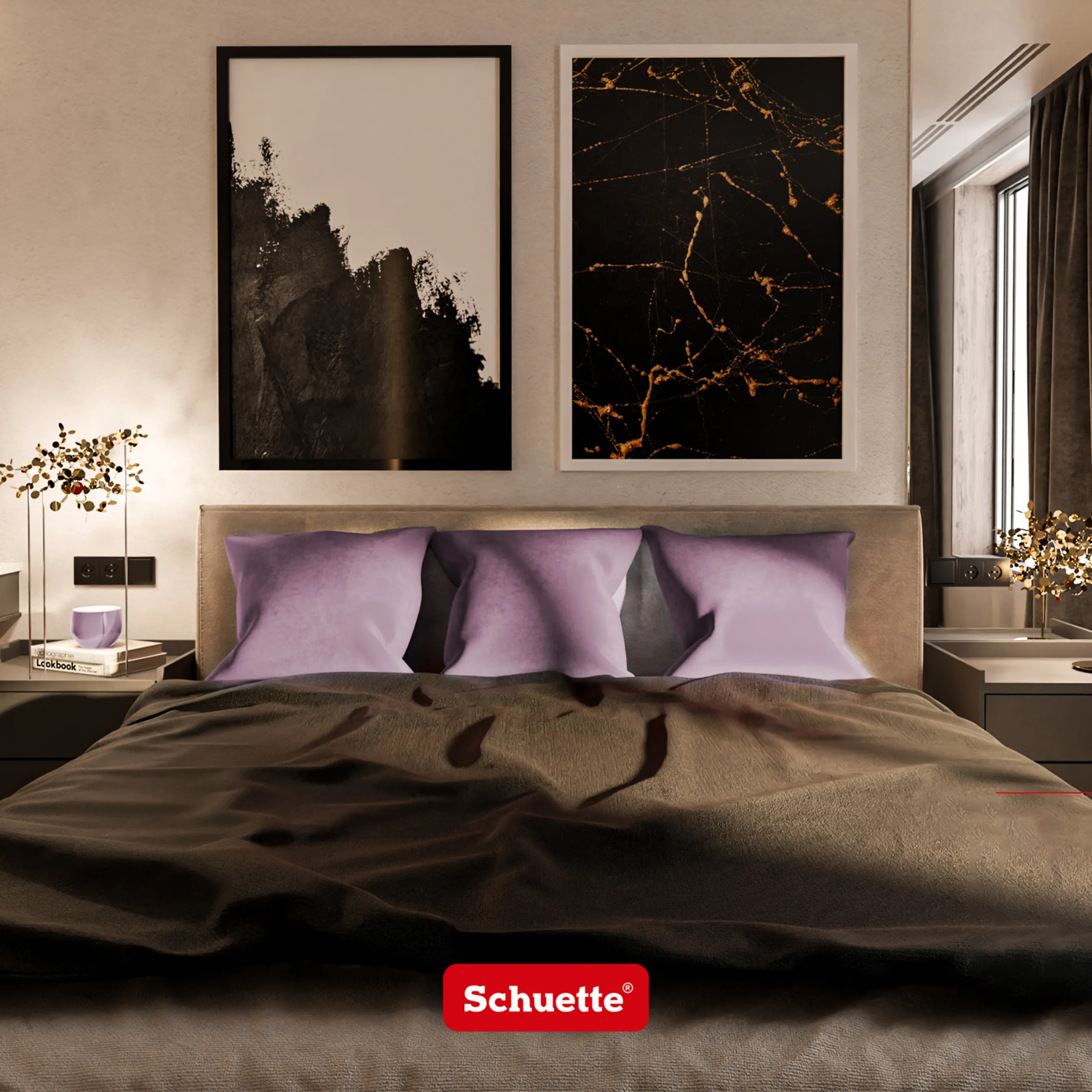 Schuette® Dekorativer Kissenbezug aus Samt mit verdecktem Reißverschluss • Millenium Velvet Kollektion: Purple Grape (Purple) • 1 Stück • Knitterfrei • Kuschelweich