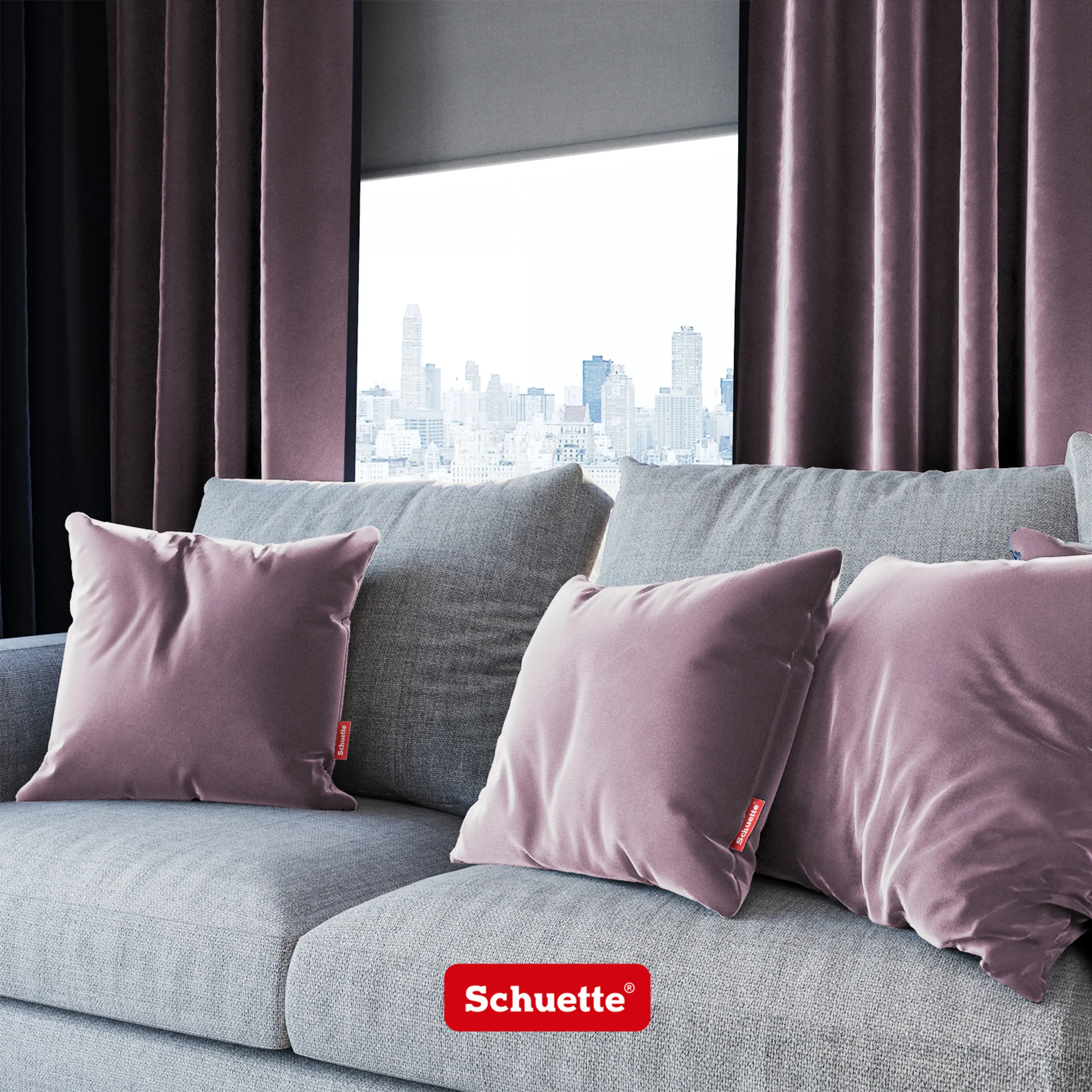Schuette® Dekorativer Kissenbezug aus Samt mit verdecktem Reißverschluss • Millenium Velvet Kollektion: Purple Grape (Purple) • 1 Stück • Knitterfrei • Kuschelweich