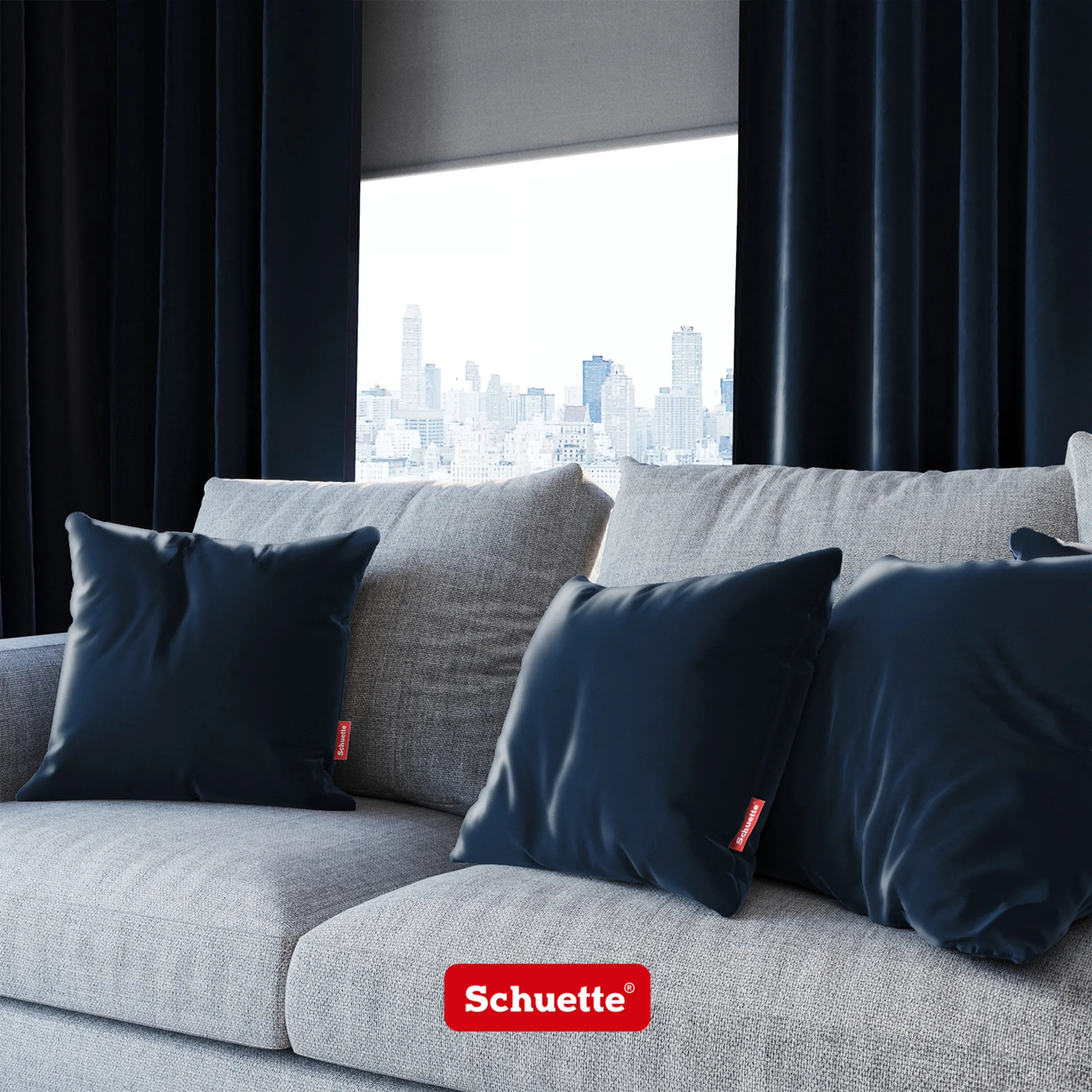 Schuette® Dekorativer Kissenbezug aus Samt mit verdecktem Reißverschluss • Millenium Velvet Kollektion: Royal Blue (Blue) • 1 Stück • Knitterfrei • Kuschelweich