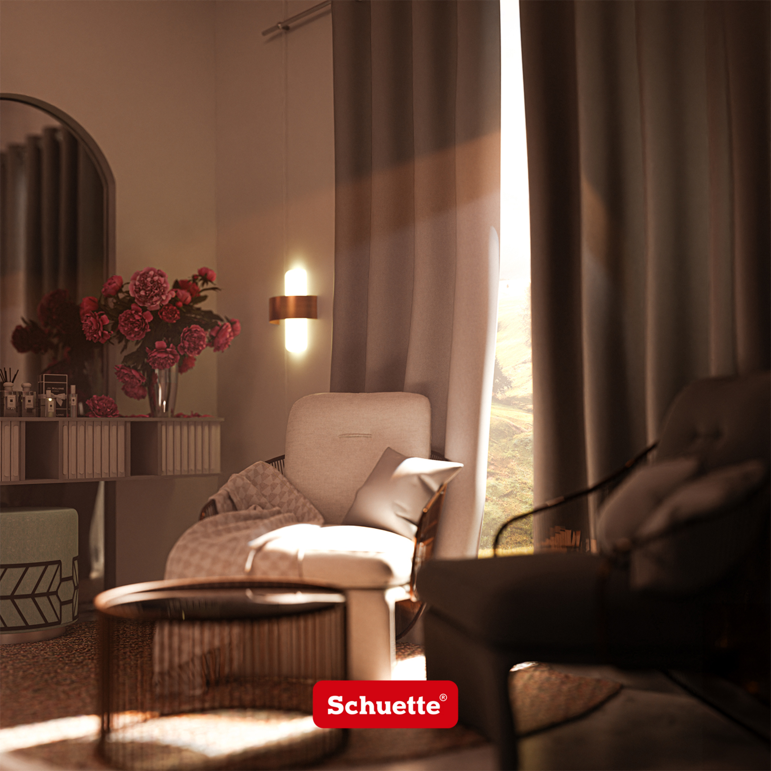 Schuette® Verdunkelungs-Vorhang Gardine mit Ösen nach Maß ● Century Black Kollektion: Shadow Touch (Grau) ● 1 Stück ● Knitterfrei Pflegeleicht Thermo Blickdicht & stark Abdunkelnd