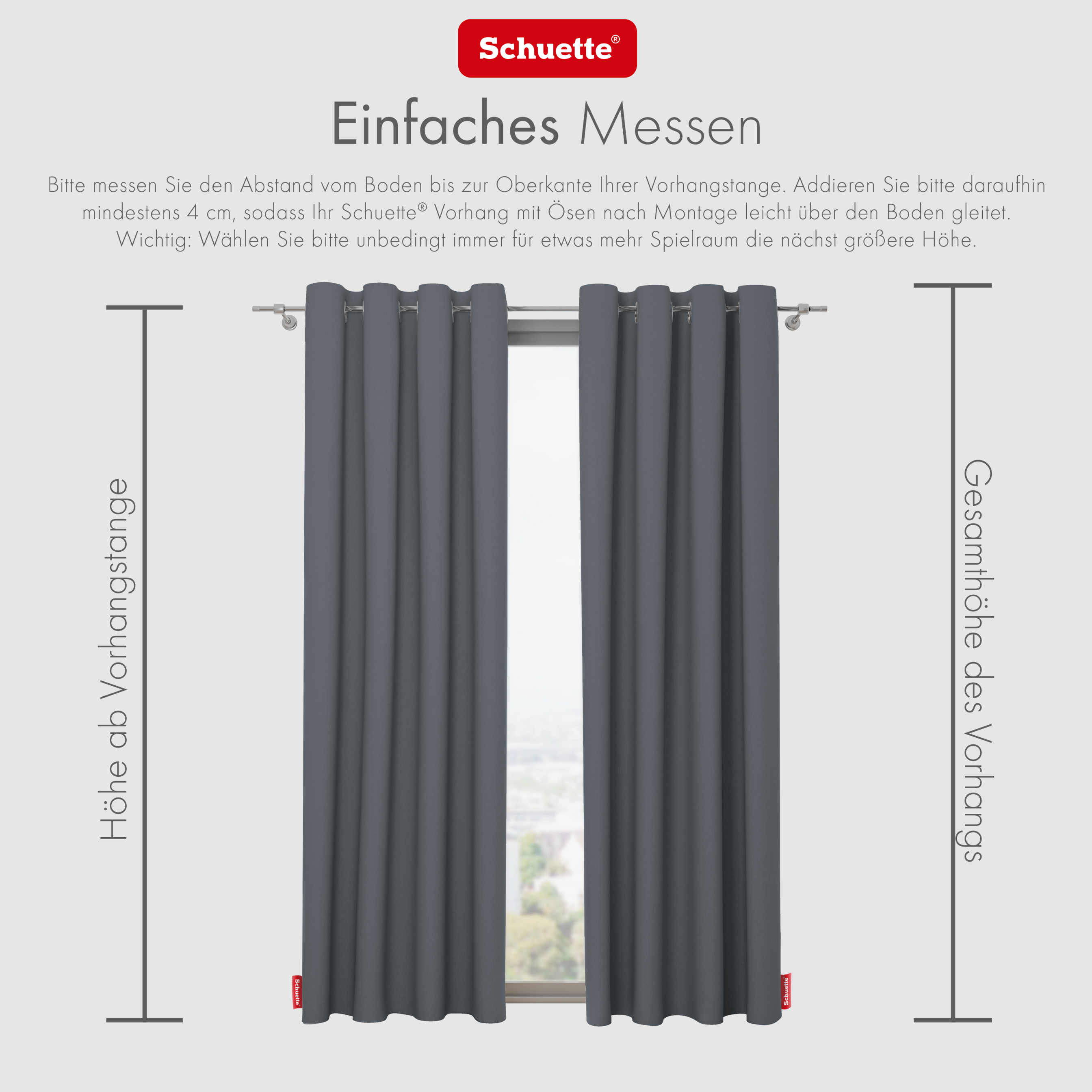 Schuette® Verdunkelungs-Vorhang Gardine mit Ösen nach Maß ● Century Black Kollektion: Shadow Touch (Grau) ● 1 Stück ● Knitterfrei Pflegeleicht Thermo Blickdicht & stark Abdunkelnd