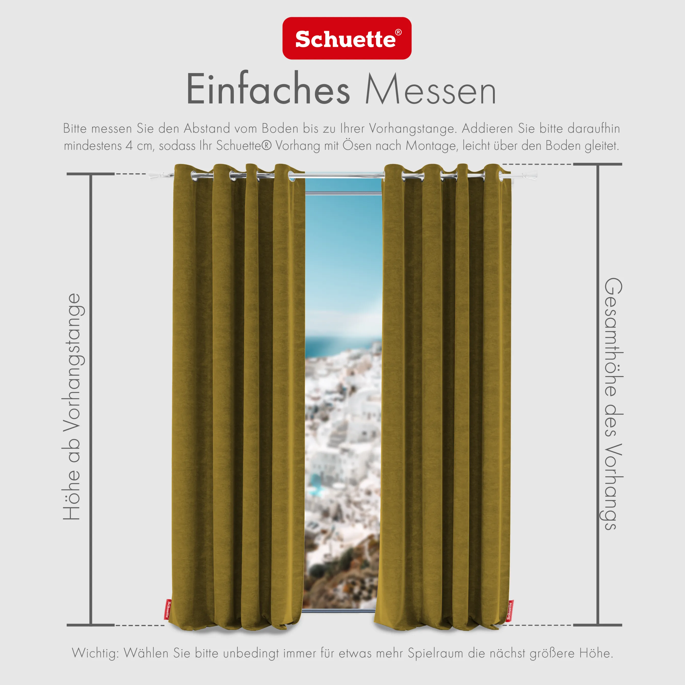 Schuette® Verdunkelungs-Vorhang Gardine mit Ösen nach Maß ● Millenium Velvet Kollektion: Butterscotch (Gelb) ● 1 Stück ● Knitterfrei Pflegeleicht Thermo Blickdicht & stark Abdunkelnd