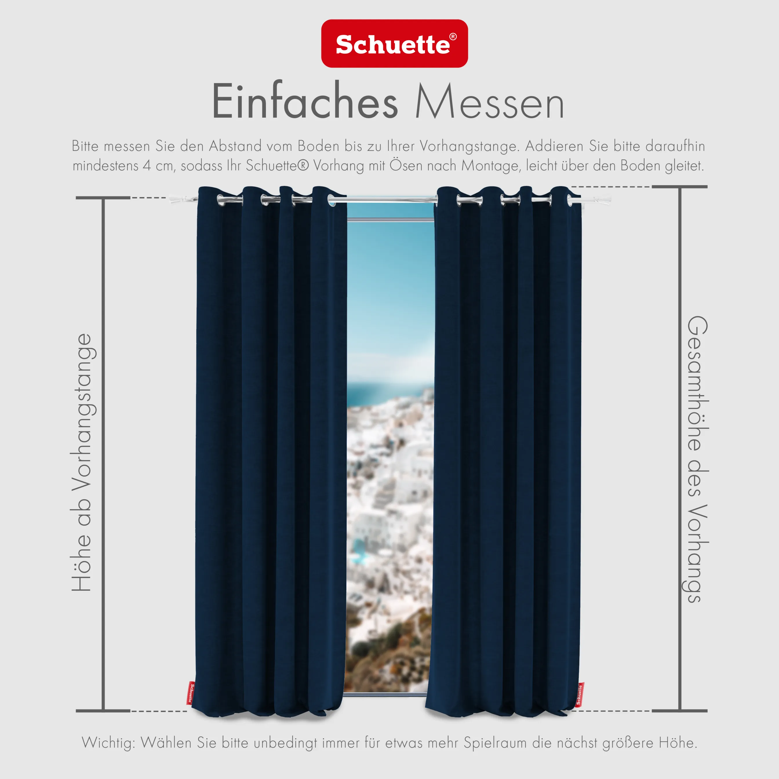 Schuette® Verdunkelungs-Vorhang Gardine mit Ösen nach Maß ● Millenium Velvet Kollektion: Royal Blue (Blau) ● 1 Stück ● Knitterfrei Pflegeleicht Thermo Blickdicht & stark Abdunkelnd