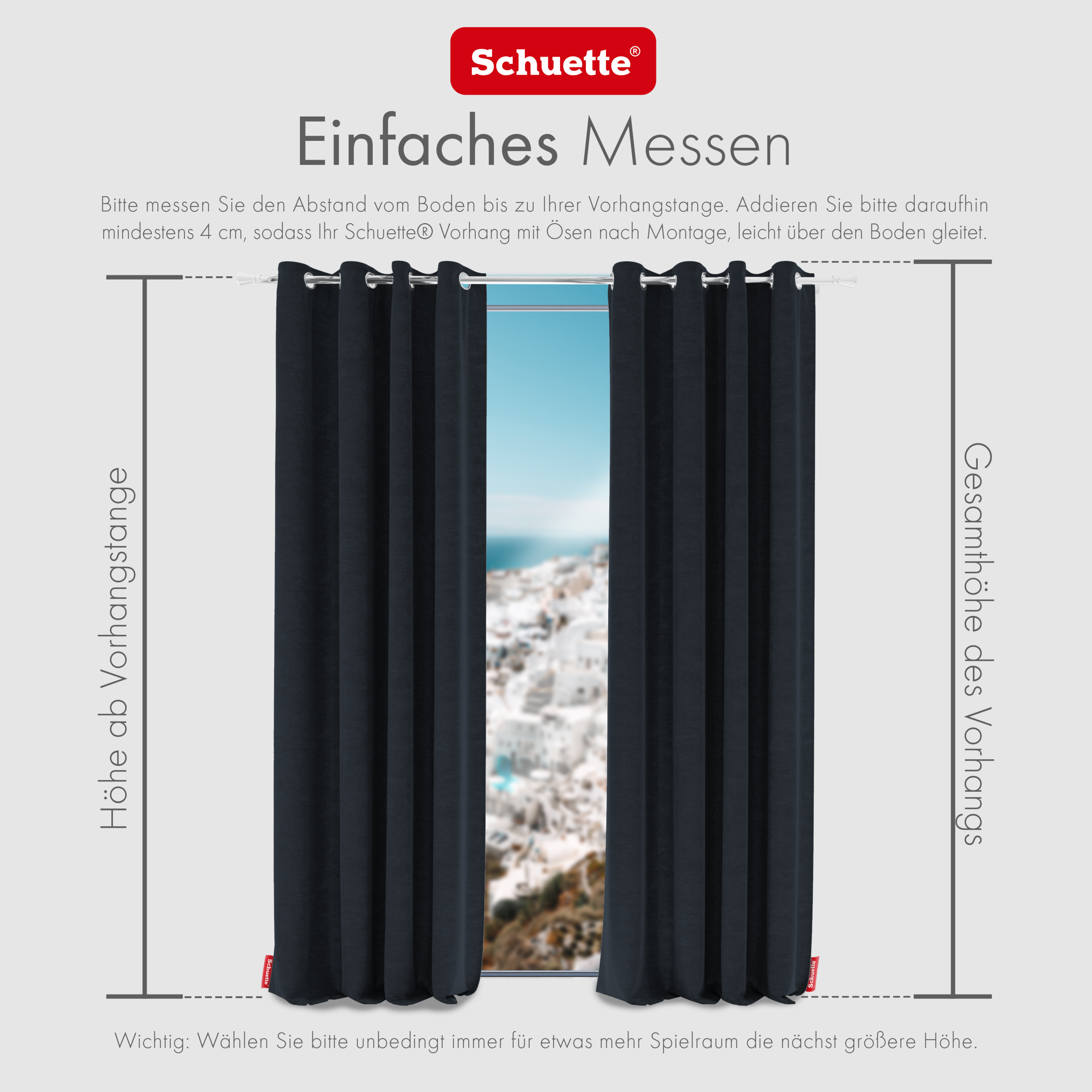Schuette® Verdunkelungs-Vorhang Gardine mit Ösen ● Millenium Velvet Kollektion: Anchor (Blau) ● 1 Stück ● Knitterfrei Pflegeleicht Thermo Blickdicht & stark Abdunkelnd