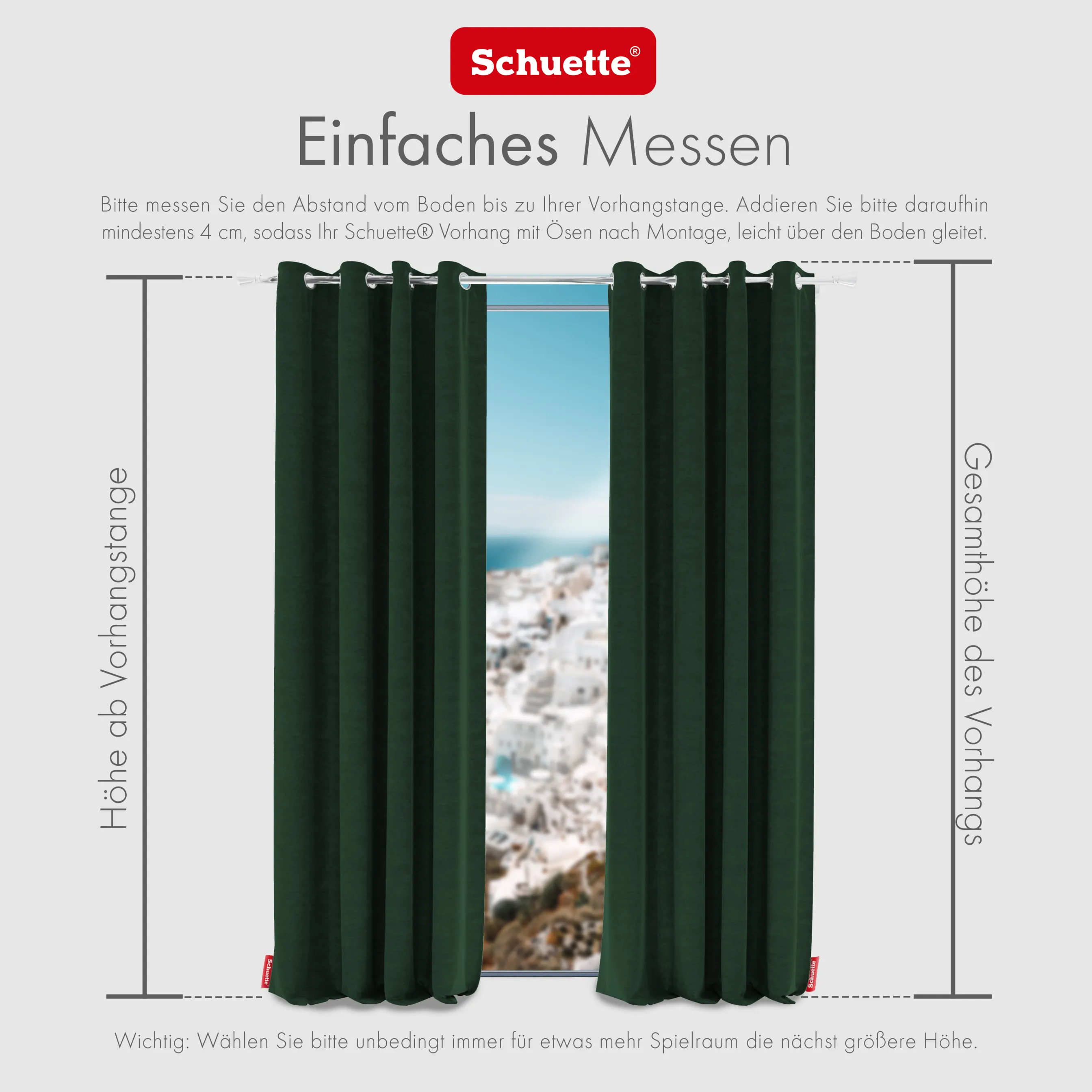 Schuette® Verdunkelungs-Vorhang Gardine mit Ösen nach Maß ● Millenium Velvet Kollektion: Dark Forest (Dunkelgrün) ● 1 Stück ● Knitterfrei Pflegeleicht Thermo Blickdicht & stark Abdunkelnd