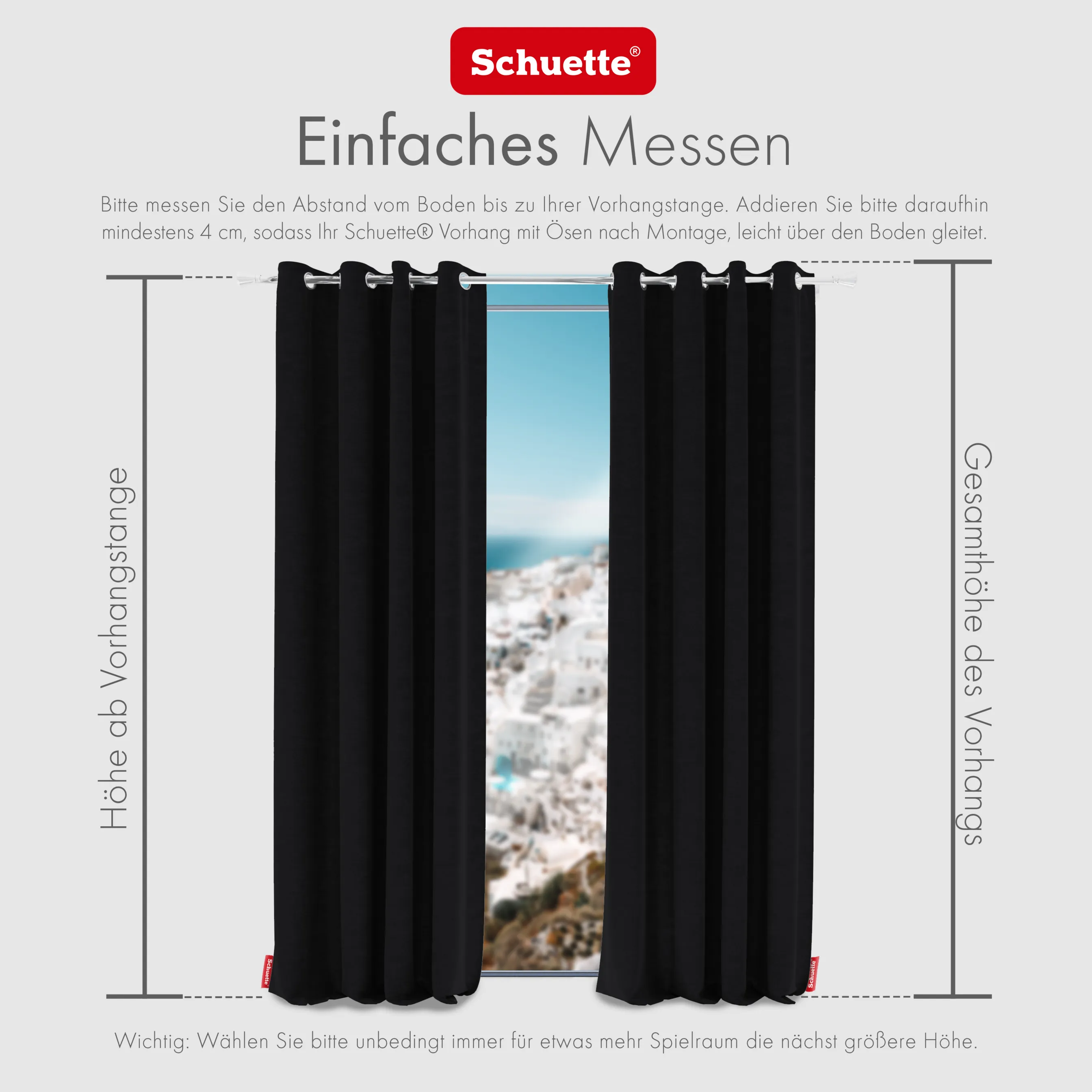 Schuette® Verdunkelungs-Vorhang Gardine mit Ösen nach Maß ● Millenium Velvet Kollektion: Black Swan (Schwarz) ● 1 Stück ● Knitterfrei Pflegeleicht Thermo Blickdicht & stark Abdunkelnd