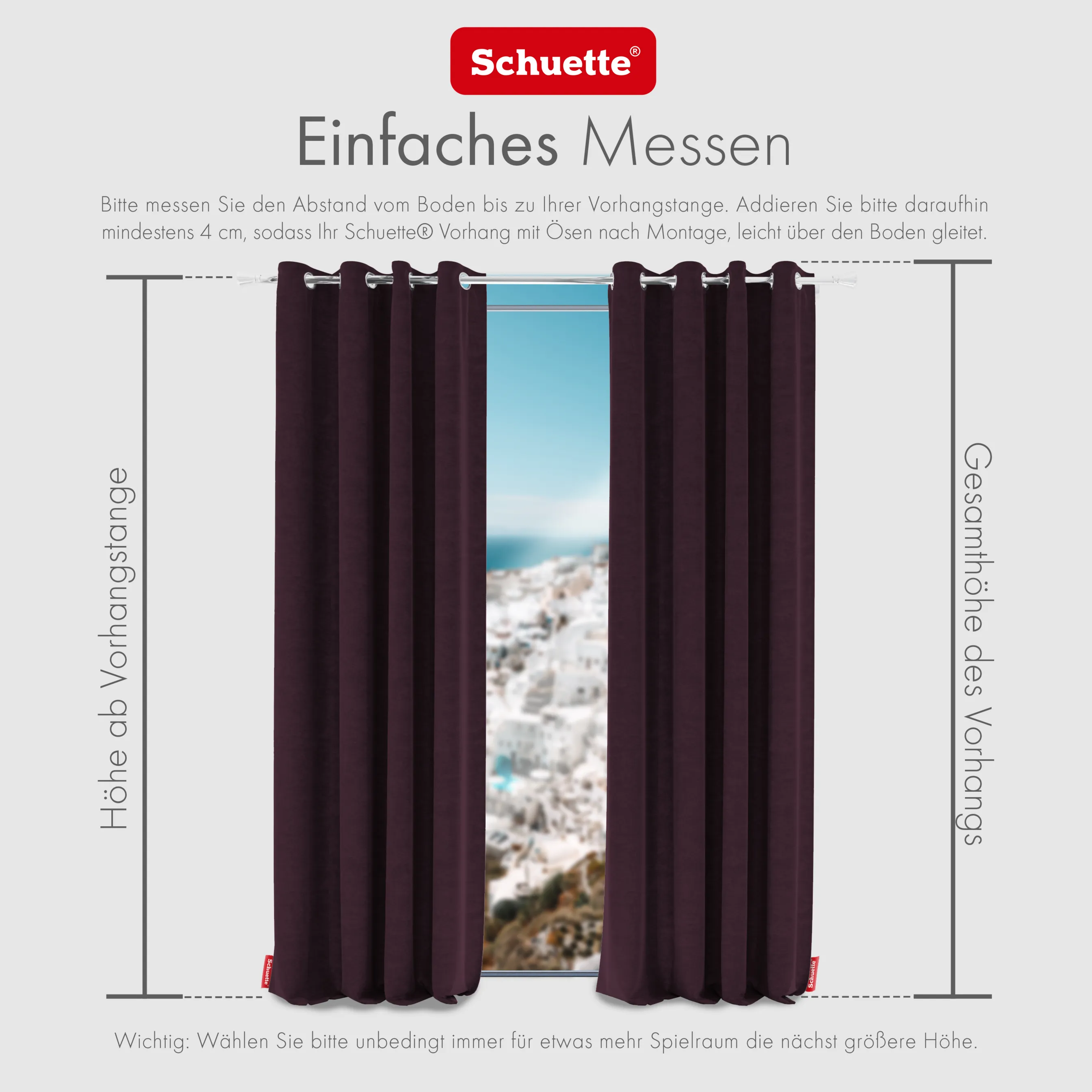 Schuette® Verdunkelungs-Vorhang Gardine mit Ösen nach Maß ● Millenium Velvet Kollektion: Plum (Purple) ● 1 Stück ● Knitterfrei Pflegeleicht Thermo Blickdicht & stark Abdunkelnd
