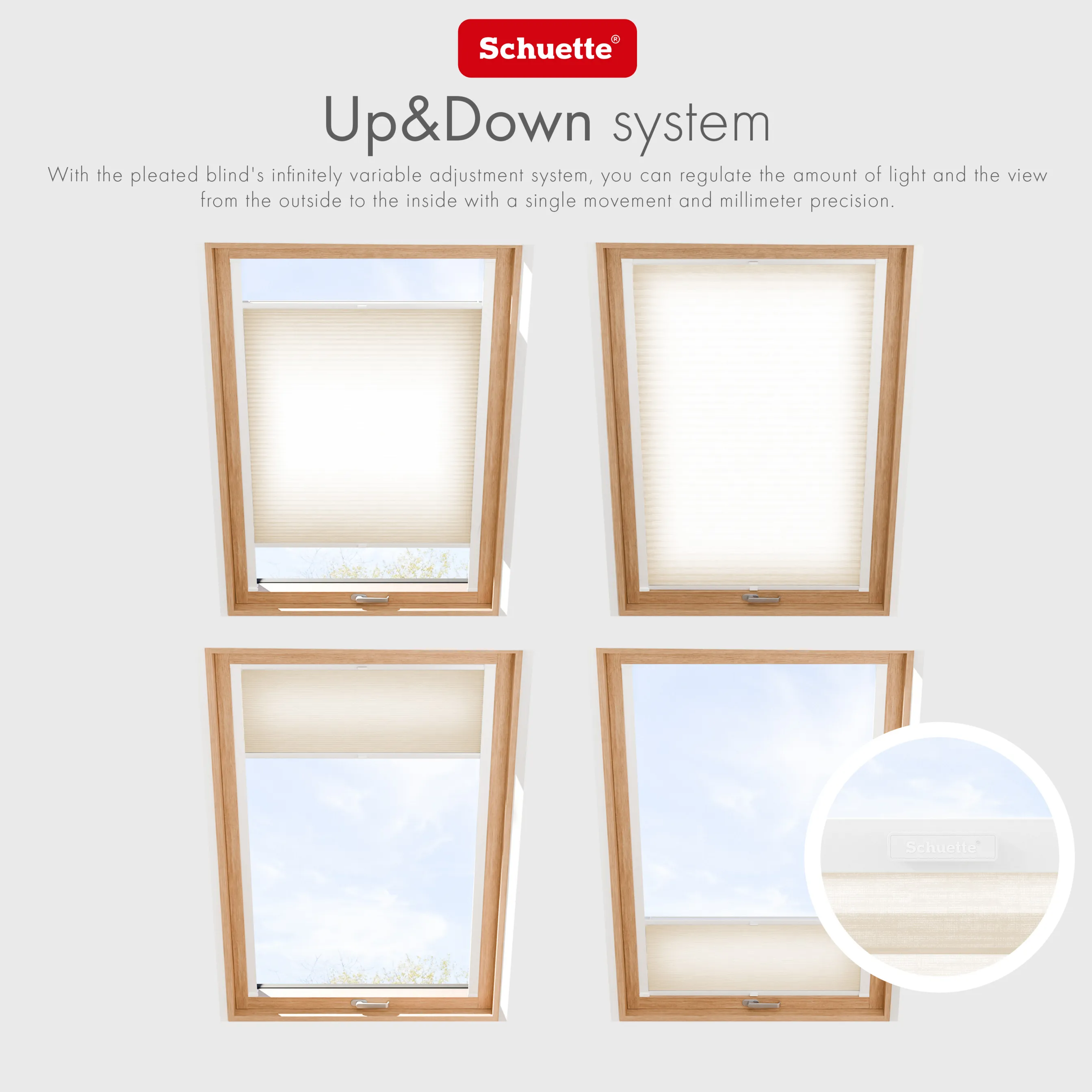 Schuette® Dachfenster Wabenplissee nach Maß • Thermo x Honey Kollektion: Tahini cream (Creme) • Profilfarbe: Walnuss