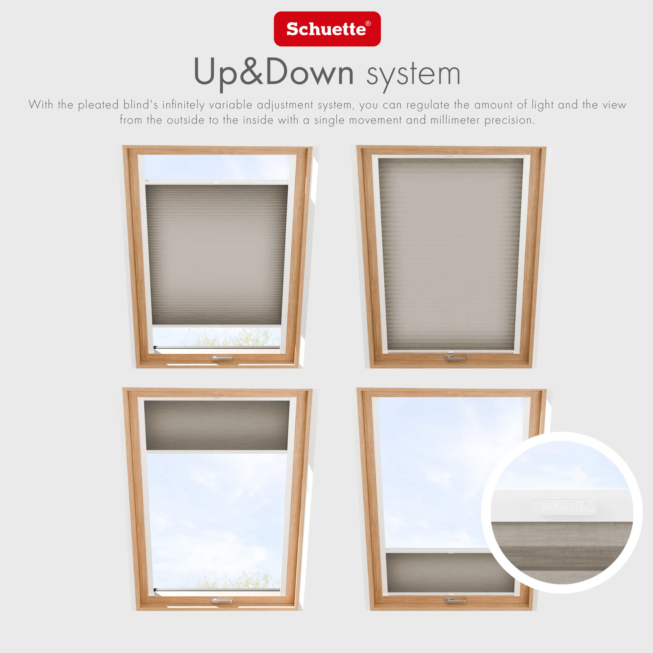 Schuette® Dachfenster Wabenplissee nach Maß • Thermo x Honey Kollektion: Truffle Dust (Taupe) • Profilfarbe: Braun