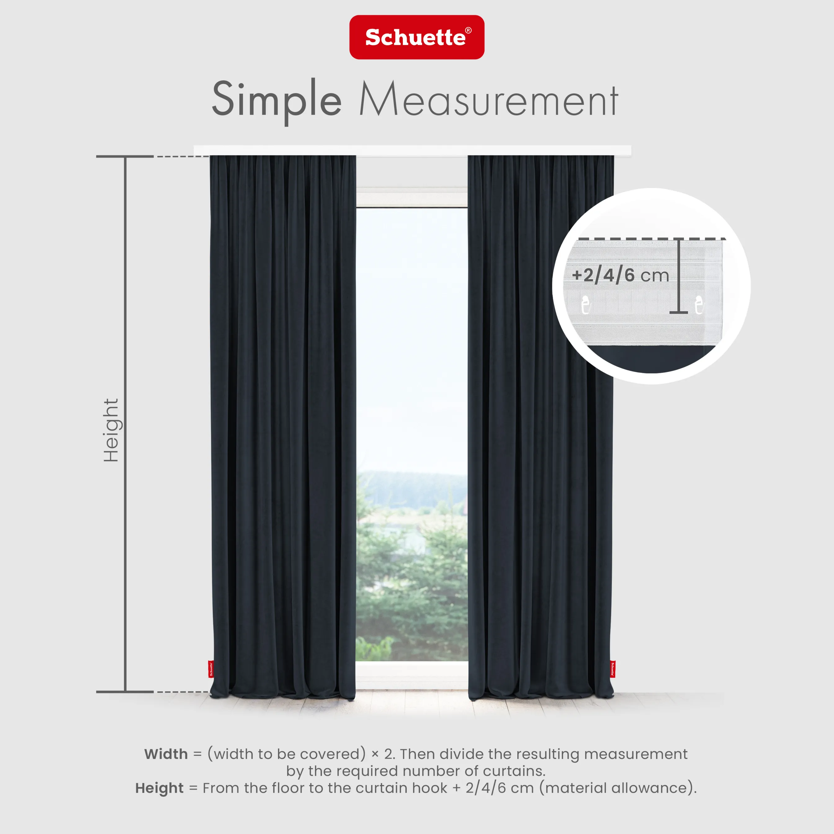 Schuette® Verdunkelungs-Vorhang Gardine mit Tunnelband nach Maß ● Millenium Velvet Kollektion: Anchor (Blau) ● 1 Stück ● Knitterfrei Pflegeleicht Thermo Blickdicht & stark Abdunkelnd