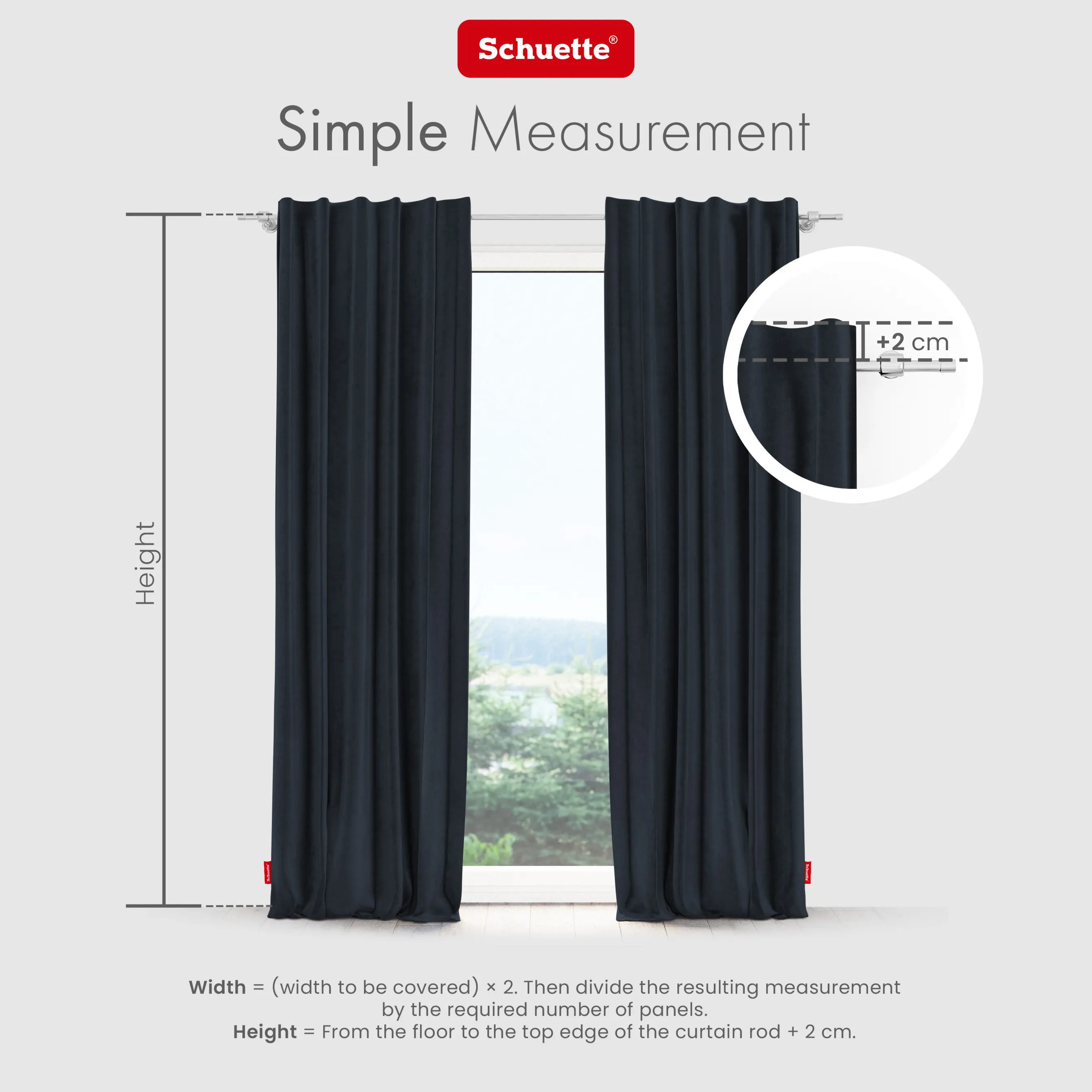 Schuette® Verdunkelungs-Vorhang Gardine mit Tunnelband nach Maß ● Millenium Velvet Kollektion: Anchor (Blau) ● 1 Stück ● Knitterfrei Pflegeleicht Thermo Blickdicht & stark Abdunkelnd