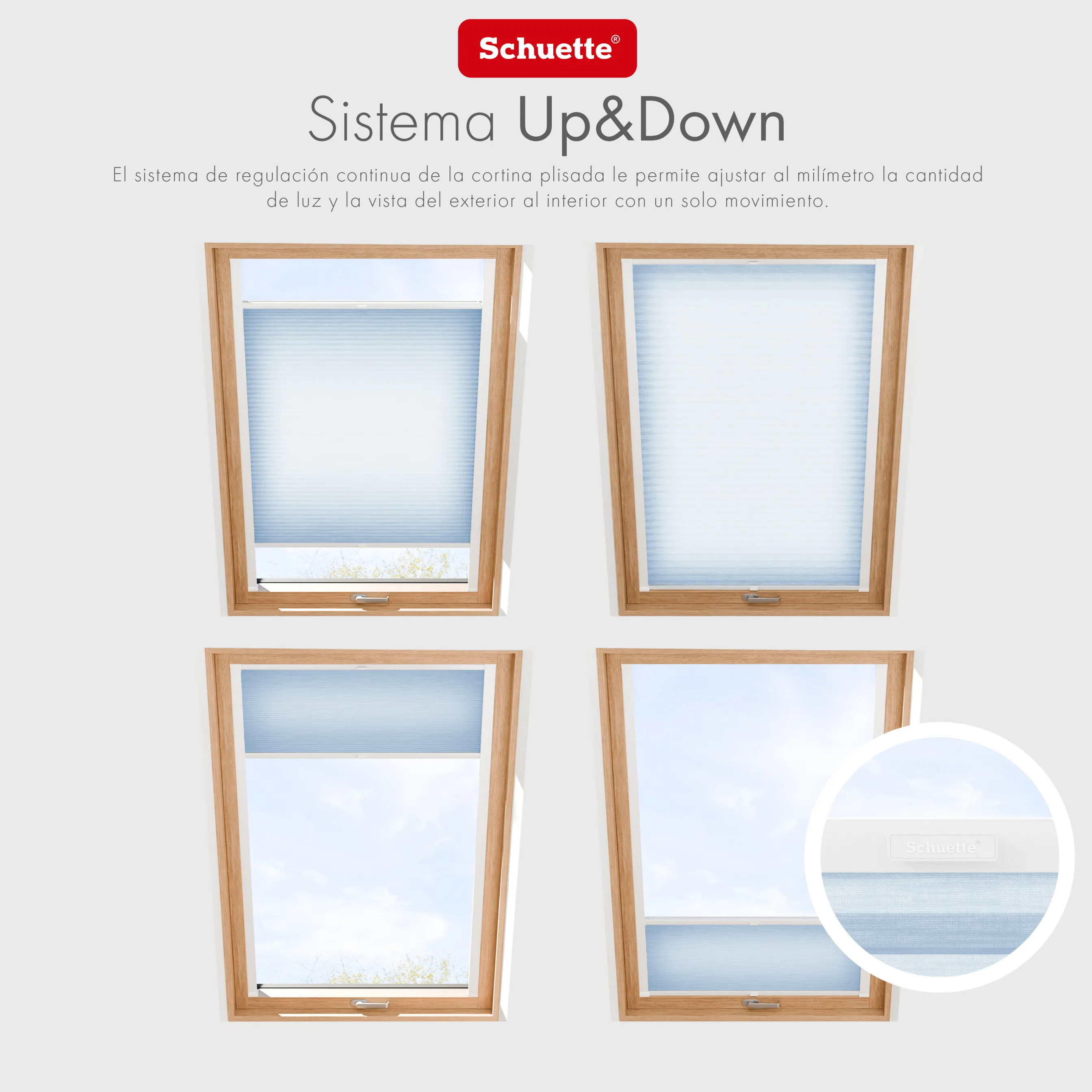 Schuette® Dachfenster Wabenplissee nach Maß • Thermo x Honey Kollektion: Ice Pop (Hellblau) • Profilfarbe: Weiß