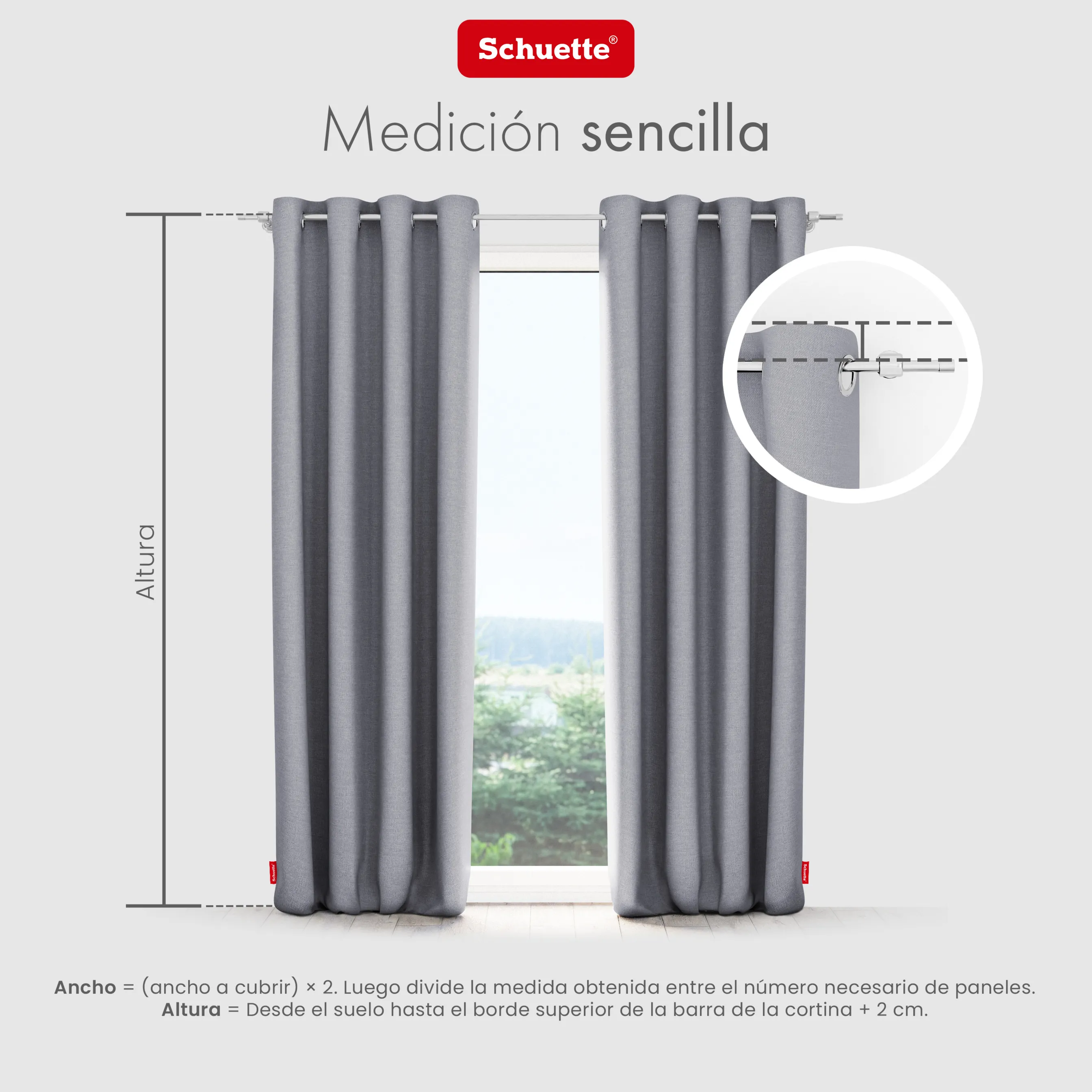 Schuette® Verdunkelungs-Vorhang Gardine mit Ösen nach Maß ● Century Black Kollektion: Fine Platinium (Silber) ● 1 Stück ● Knitterfrei Pflegeleicht Thermo Blickdicht & stark Abdunkelnd