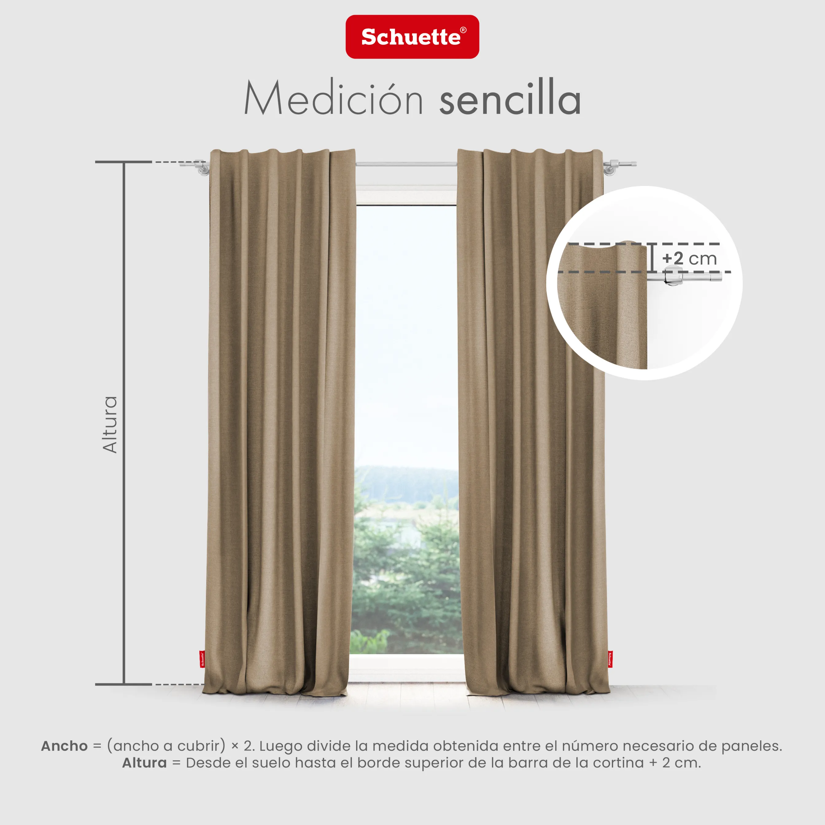 Schuette® Verdunkelungs-Vorhang Gardine mit Tunnelband nach Maß ● Century Black Kollektion: Safari Trail (Beige) ● 1 Stück ● Knitterfrei Pflegeleicht Thermo Blickdicht & stark Abdunkelnd