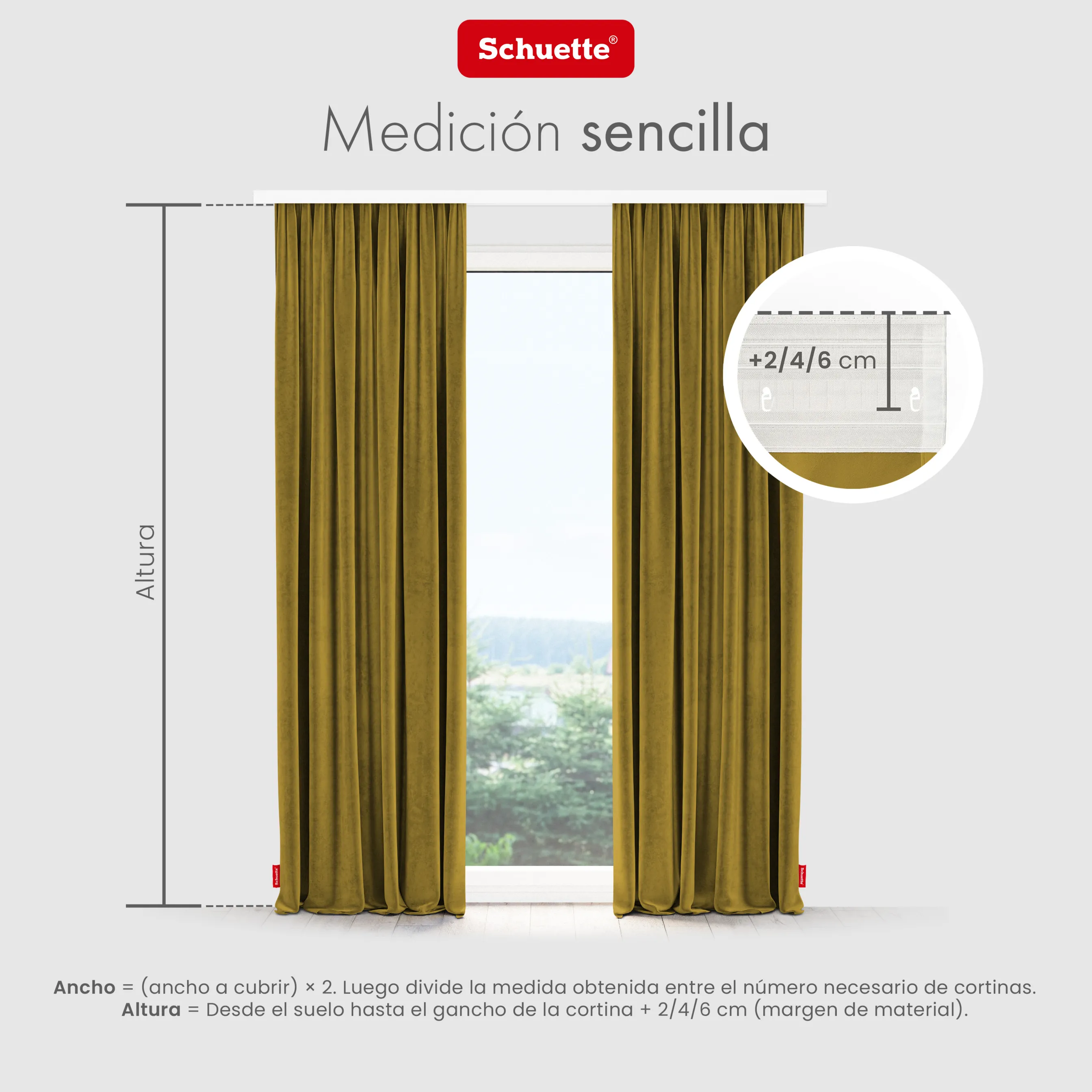 Schuette® Verdunkelungs-Vorhang Gardine mit Tunnelband nach Maß ● Millenium Velvet Kollektion: Butterscotch (Gelb) ● 1 Stück ● Knitterfrei Pflegeleicht Thermo Blickdicht & stark Abdunkelnd